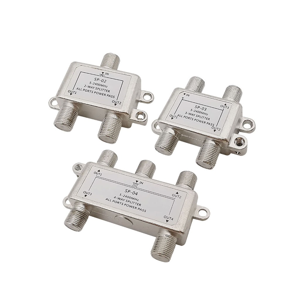 TV Antenna Satellite Splitter, Coaxial Cable TV Signal Splitter, F-Type Socket Female Connector