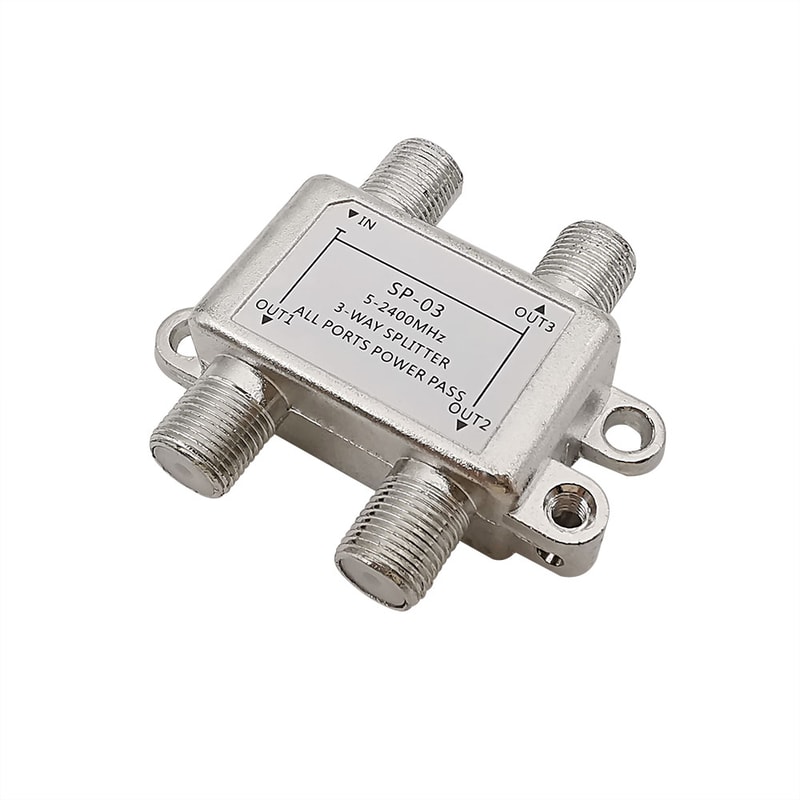 TV Antenna Satellite Splitter, Coaxial Cable TV Signal Splitter, F-Type Socket Female Connector