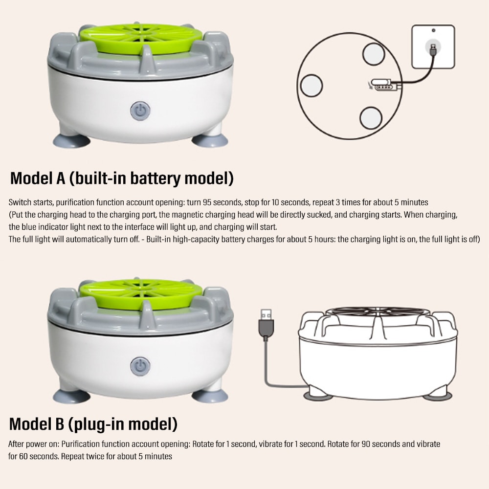 Waterproof Electric Fruit and Veggie Purifier, Food Cleaner Machine