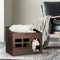 Durable Wooden Cat Cave Bed, Kitten Sleep Lounge with Cushion Pad