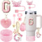 Cup Accessory Set For Stanley Butterfly Straw Cover Cap Silicone Boot Charm Initials Sticker Spill 11