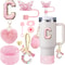 Cup Accessory Set For Stanley Butterfly Straw Cover Cap Silicone Boot Charm Initials Sticker Spill 7
