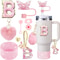 Cup Accessory Set For Stanley Butterfly Straw Cover Cap Silicone Boot Charm Initials Sticker Spill 6