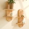 Style Wooden Wall Shelves Geometric Wall Mounted Shelves Modern Home Decor Natural Wood Finish Plan 1