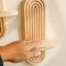 Style Wooden Wall Shelves Geometric Wall Mounted Shelves Modern Home Decor Natural Wood Finish Plan 5