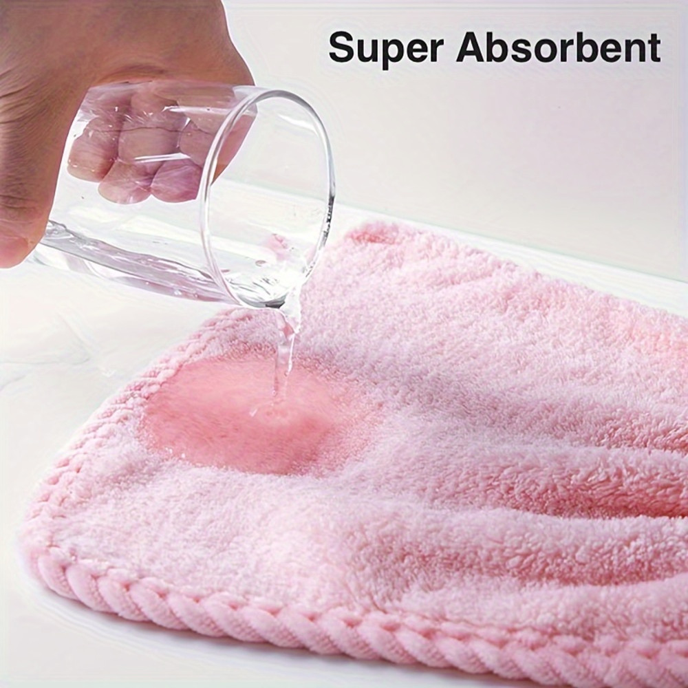 Microfiber Cute Hand Towels, Household Cute Absorbent Kitchen Towel, Bathroom Accessories, Lazy Rag Towel for Daily Use