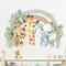 Cartoon Cute Smiling Face Wall Sticker Lion Giraffe Elephant Leaf Rainbow Decor For Kids Room Bedro 1