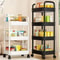 Mobile Bathroom Storage Trolley Rack Multifunctional Household Kitchen Bathroom Organizer Cart Wit