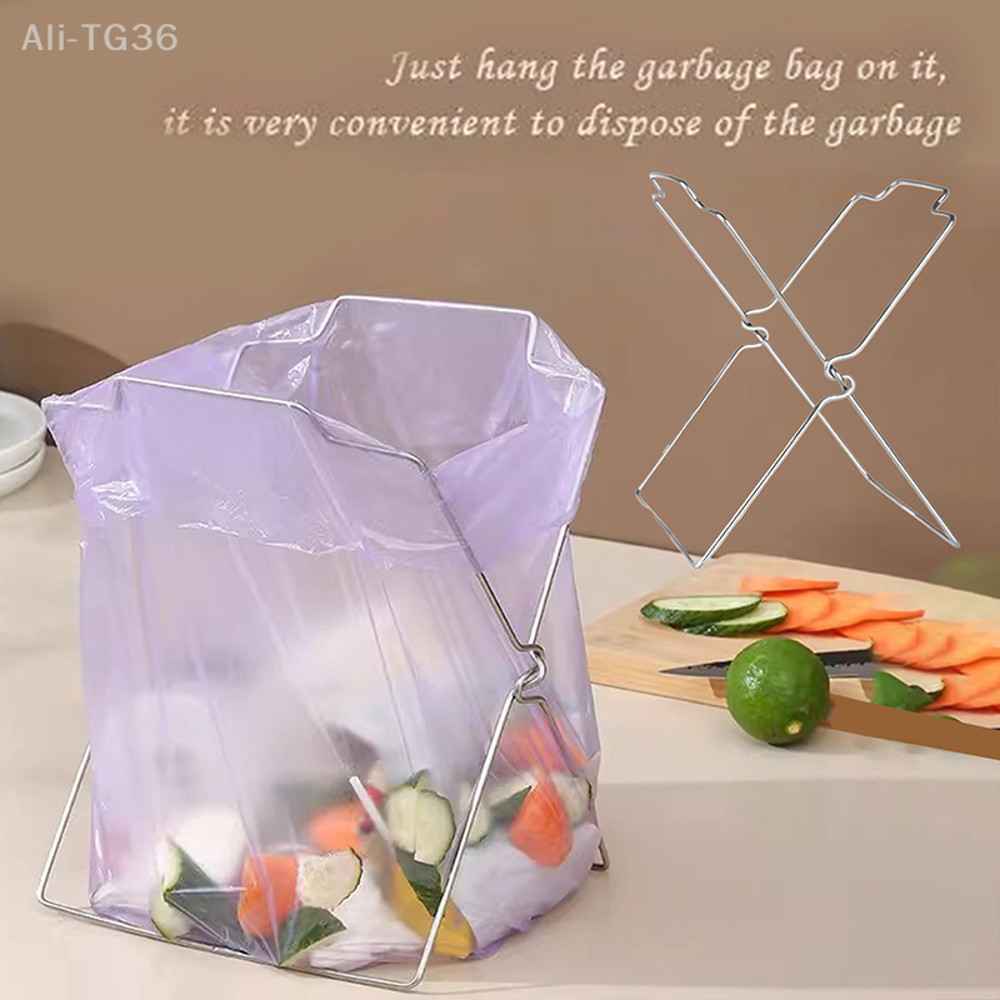 Foldable Outdoor Kitchen Garbage Rack With Freshkeeping Bag Holder 1