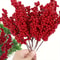 Set Of Bright Red Artificial Christmas Tree Berries Holiday Decoration 6