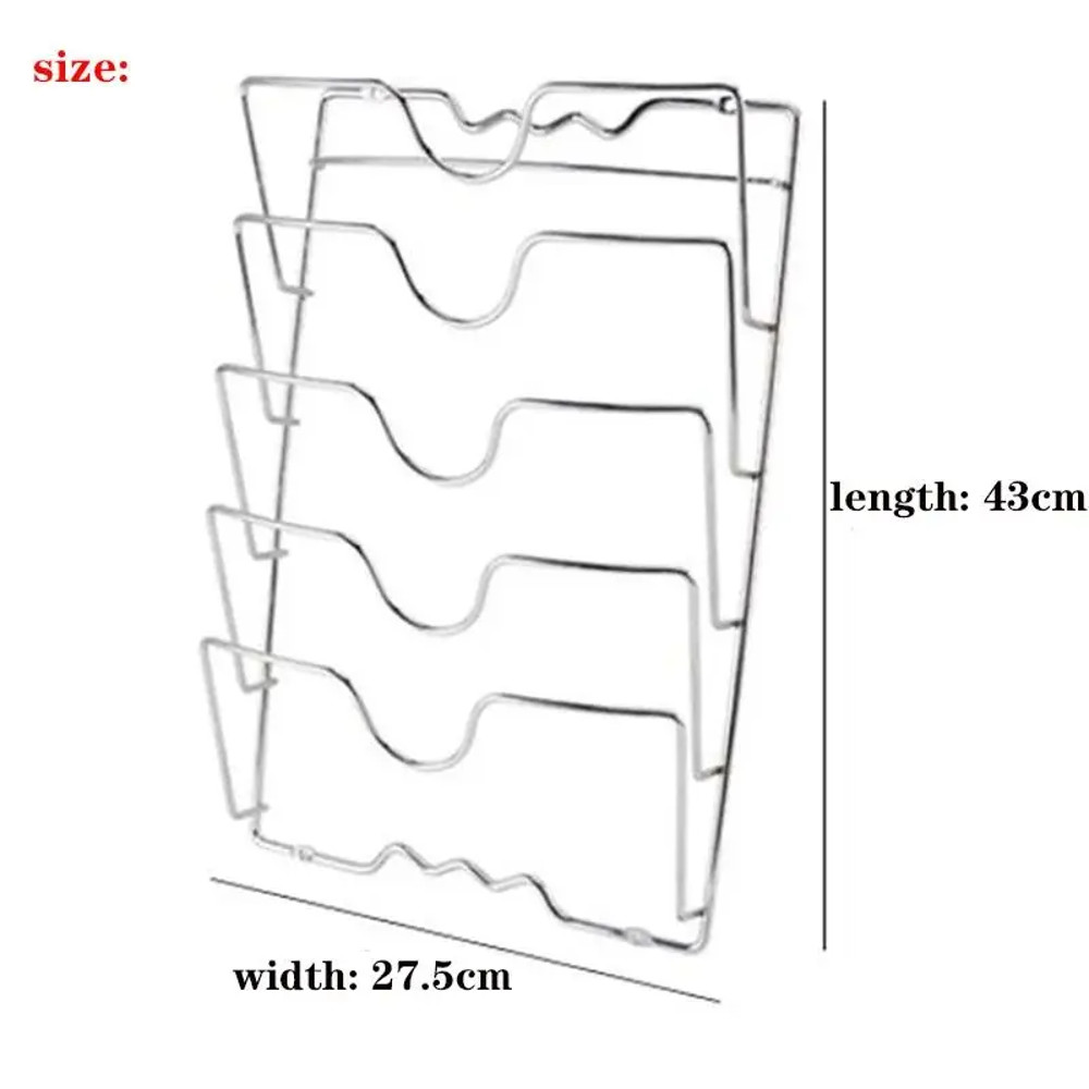 Multi Functional Wall Mounted Pot Lid Rack With Five Layers For Kitchen Organization 5