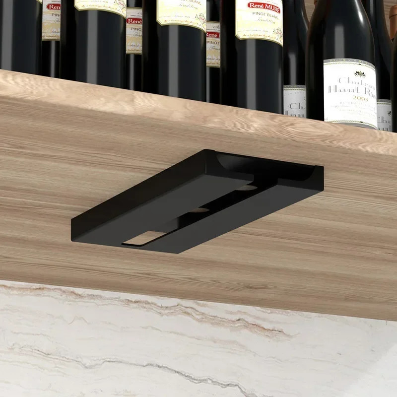 Bar Wine Glass Rack Nondrilled Cup Holder For Kitchen UpsideDown Rack For Wine Glasses 7