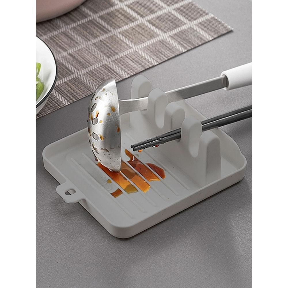 Kitchen Spatula Rack Soup Spoon Mat Chopsticks Rack Household Counter Top Organizer 0