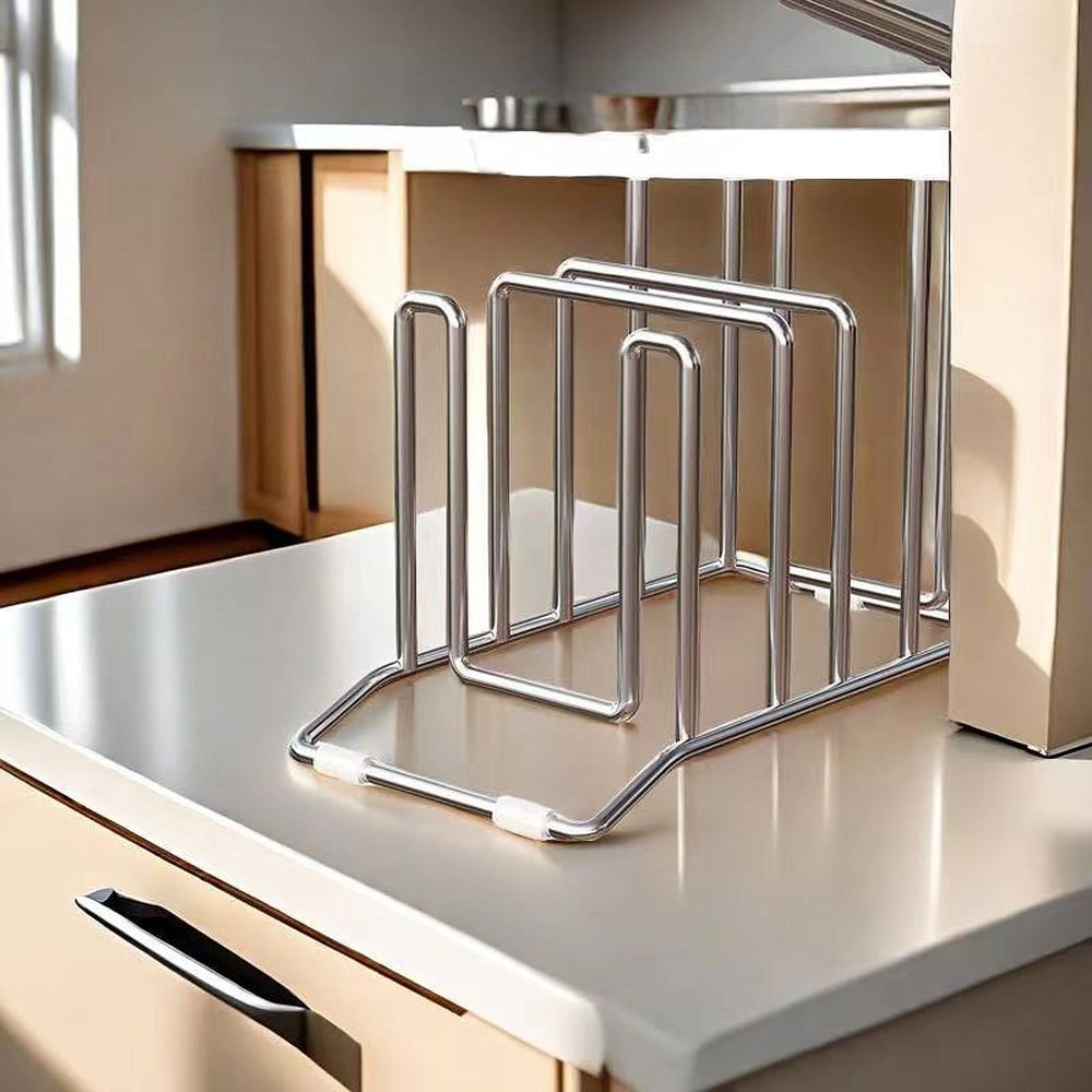 Stainless Steel Pot Lid Storage Rack Multifunction Cutting Board Kitchen Placement Rack Pot Utensil 1