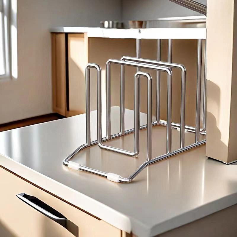 Stainless Steel Pot Lid Storage Rack Multifunction Cutting Board Kitchen Placement Rack Pot Utensil 1