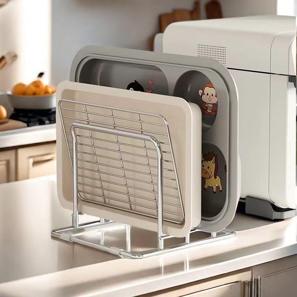 Stainless Steel Pot Lid Storage Rack Multifunction Cutting Board Kitchen Placement Rack Pot Utensil 2