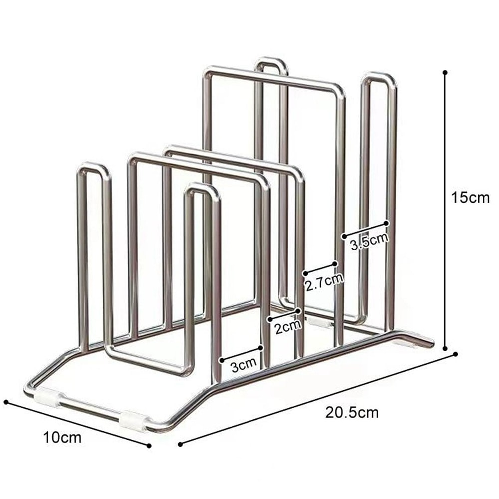 Stainless Steel Pot Lid Storage Rack Multifunction Cutting Board Kitchen Placement Rack Pot Utensil 5