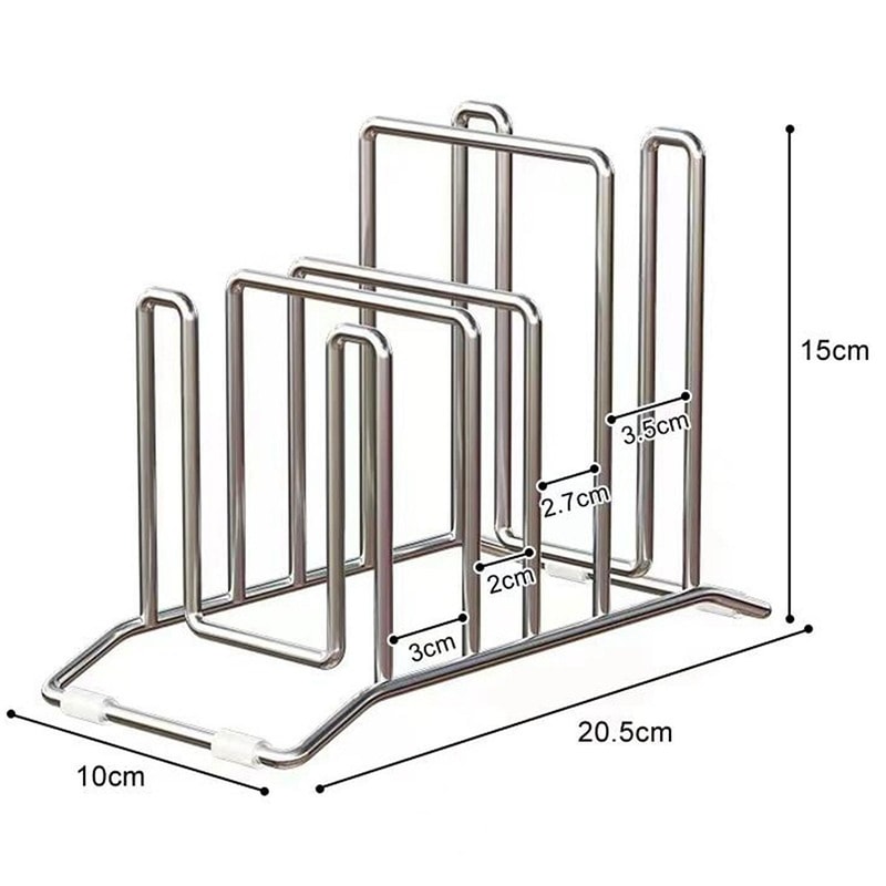 Stainless Steel Pot Lid Storage Rack Multifunction Cutting Board Kitchen Placement Rack Pot Utensil 5