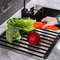 Stainless Steel Kitchen Sink Drain Rack, Foldable Telescopic Dish Rack, Sink Dish Rack for Drying and Storage