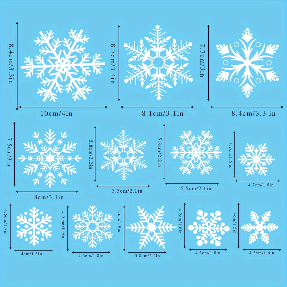Christmas Snowflake Window Flowers PVC Electrostatic Stickers For Glass Reusable Winter Decorative 5