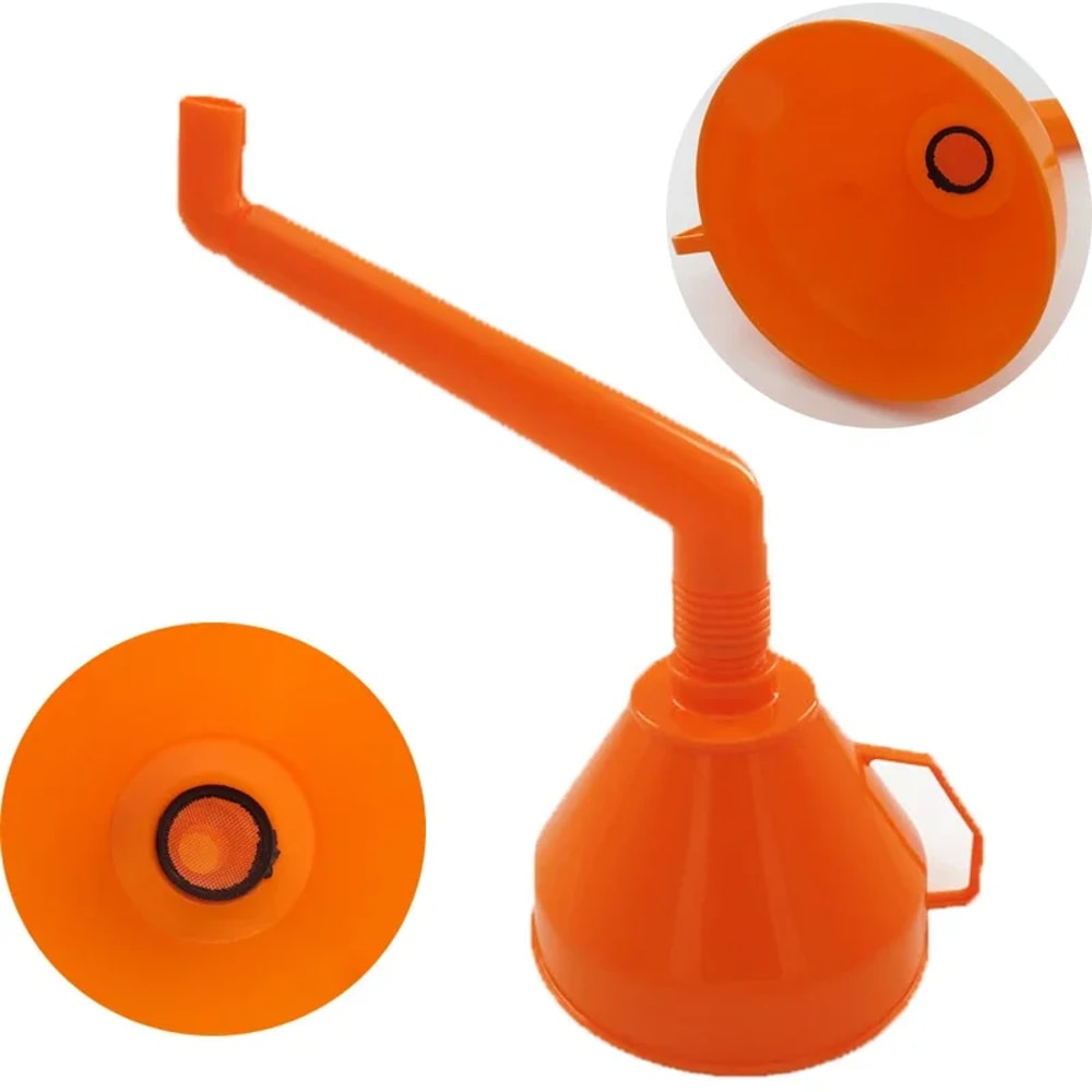 Refueling Funnel with Filter, Motorcycle Gasoline Oil Funnel, Long Mouth Car Repair Tools
