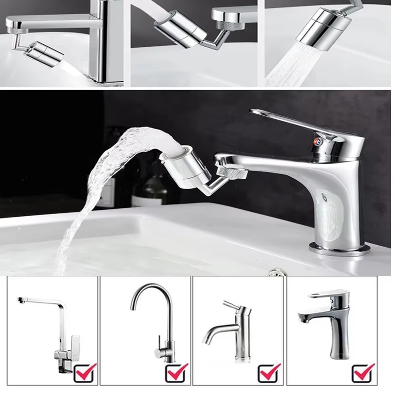 Universal Faucet Extension Adaptor, Rotating Splash Proof, Water Saving ABS Plastic Aerator