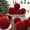 White Red Velvet Christmas Balls Ornaments Tree Hanging Pendants 1