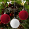 White Red Velvet Christmas Balls Ornaments Tree Hanging Pendants 3