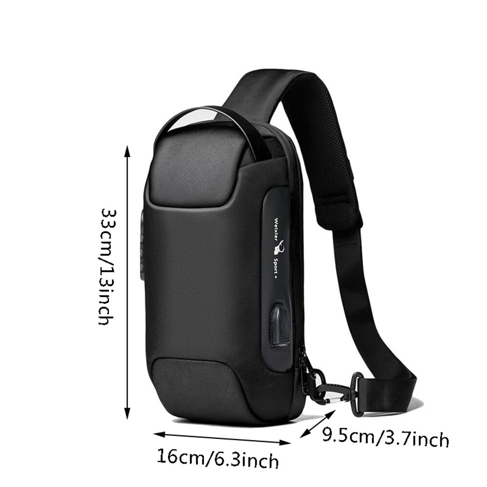 Men Usb Cross Body Bag Waterproof AntiTheft Shoulder Bags 2