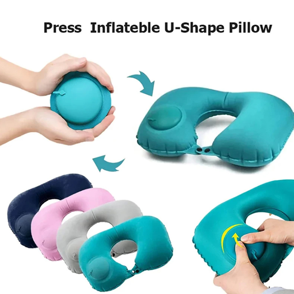 Portable Neck Pillow UShaped That Can Be Stored Inflatable And SelfFilled For Travel And Business T