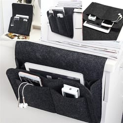 felt bedside storage bag, couch storage organiser, bed holder pockets for remote control