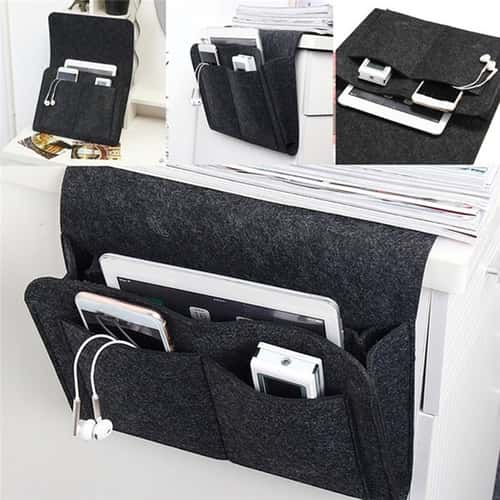 Felt Bedside Storage Bag, Couch Storage Organiser, Bed Holder Pockets for Remote Control