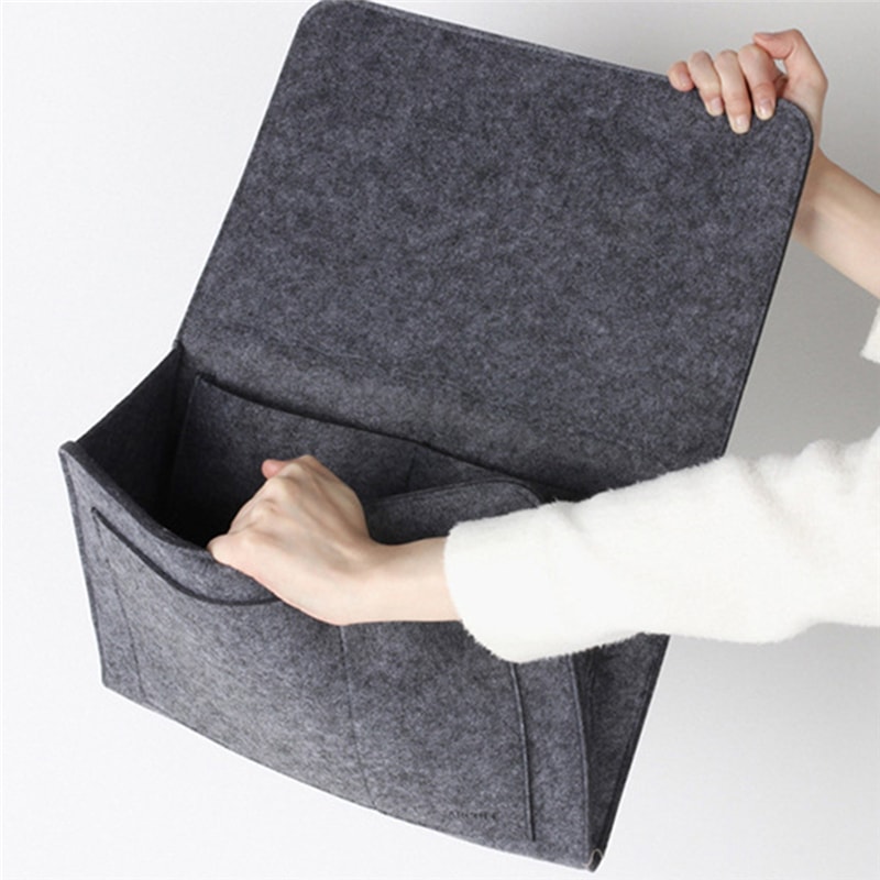 Felt Bedside Storage Bag Couch Storage Organiser Bed Holder Pockets For Remote Control 7