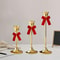 Christmas Bow Red Gold Velvet Mini Tree Bow For Home Decor Wedding Decor Navidad New Year Party DIY 4