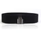 Women Elastic Band Wide Belt Black Strap Simple Down Coat Waist Belt Female Buckle Dress Decoration 5