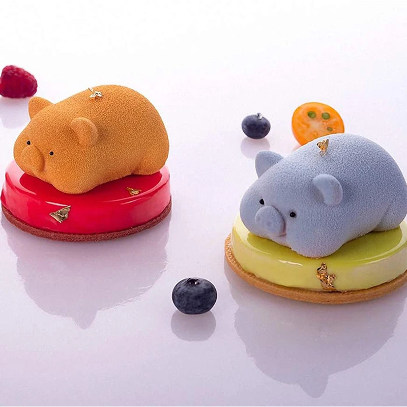 Easter Bunny Piggy Mold Silicone Jelly Mousse Dessert Cake Decor Tool For Baking And Candy Making 2