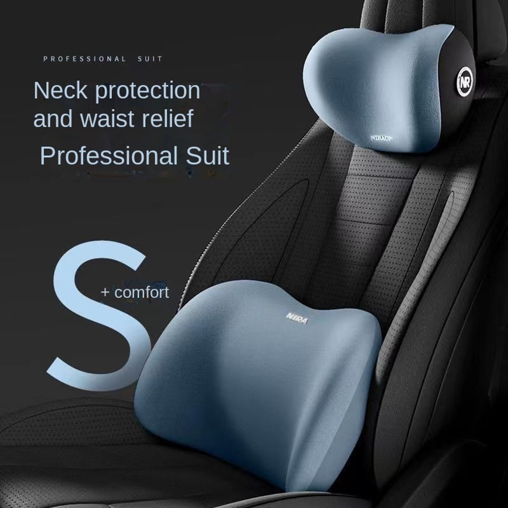 Ergonomic Memory Foam Car Seat Cushion For All Seasons Comfort Lumbar Headrest Set 3