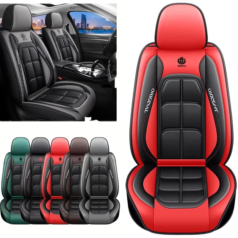 Full Leather Car Seat Cushion Driver Or Passenger Seat Cover All Season Universal Pad 0