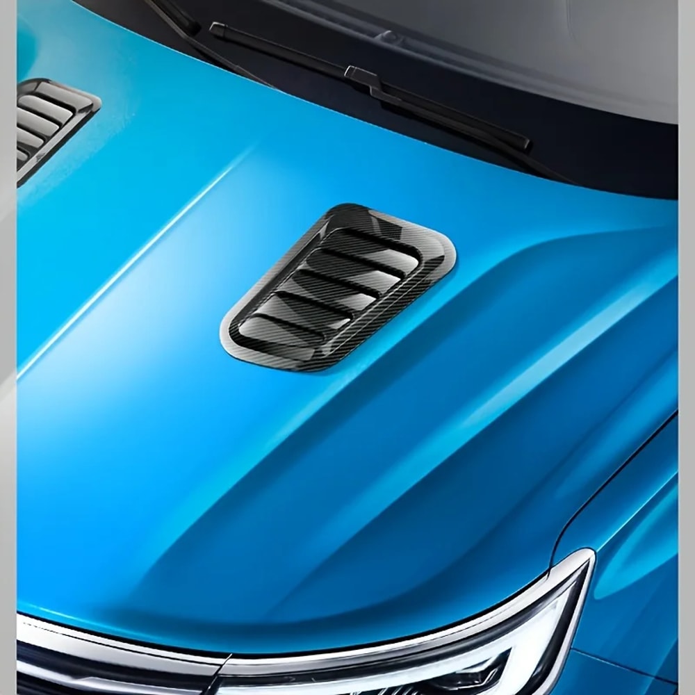 Car Universal Vent Hood Decorative Sticker Carbon Fibre Side Vent Air Outlet 1