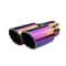 Car Universal Stainless Steel Exhaust Pipe Double Pipe Tail One To Two Grilled Blue Modification 9