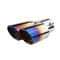 Car Universal Stainless Steel Exhaust Pipe Double Pipe Tail One To Two Grilled Blue Modification 11