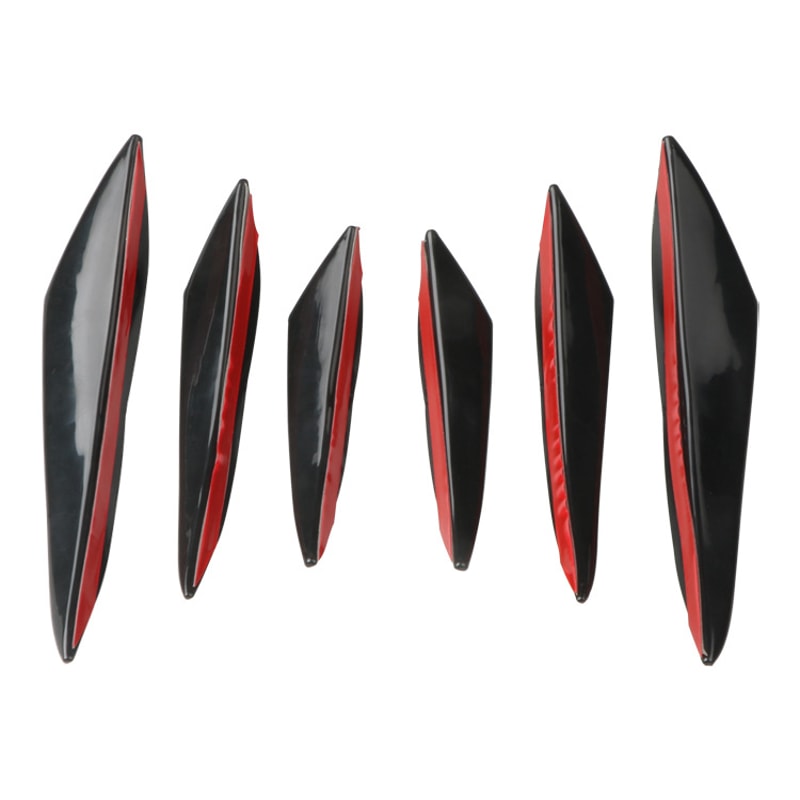 Universal Carbon Wire Pattern Car Spoiler Crescent Shaped Modification Front Bumper Side Skirt Part 4
