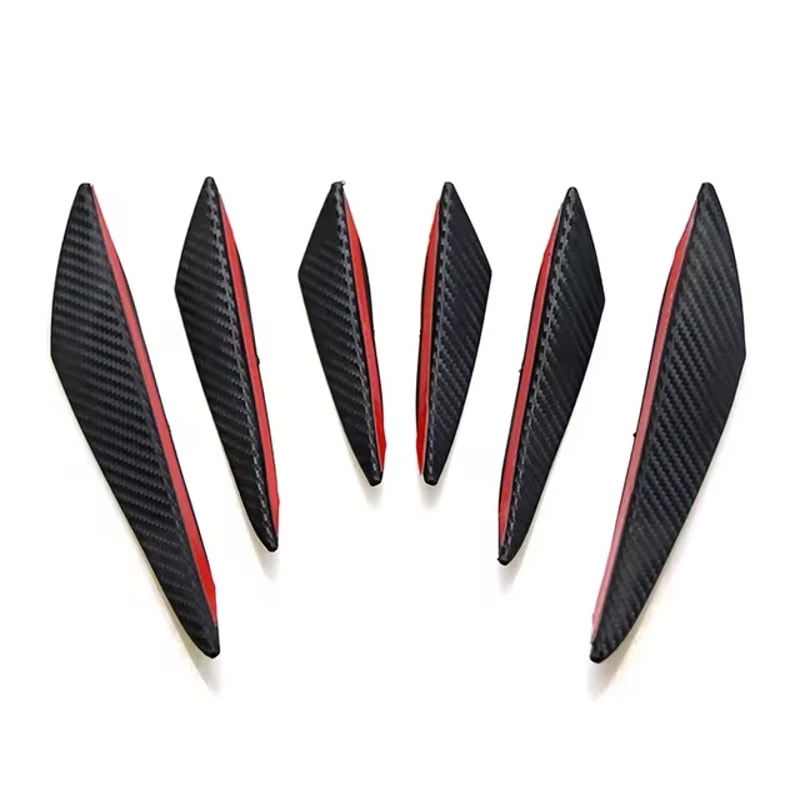 Universal Carbon Wire Pattern Car Spoiler Crescent Shaped Modification Front Bumper Side Skirt Part 5