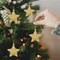 Gold Glitter Star Ornaments Christmas Tree Pendant Festive Party Decorations 0