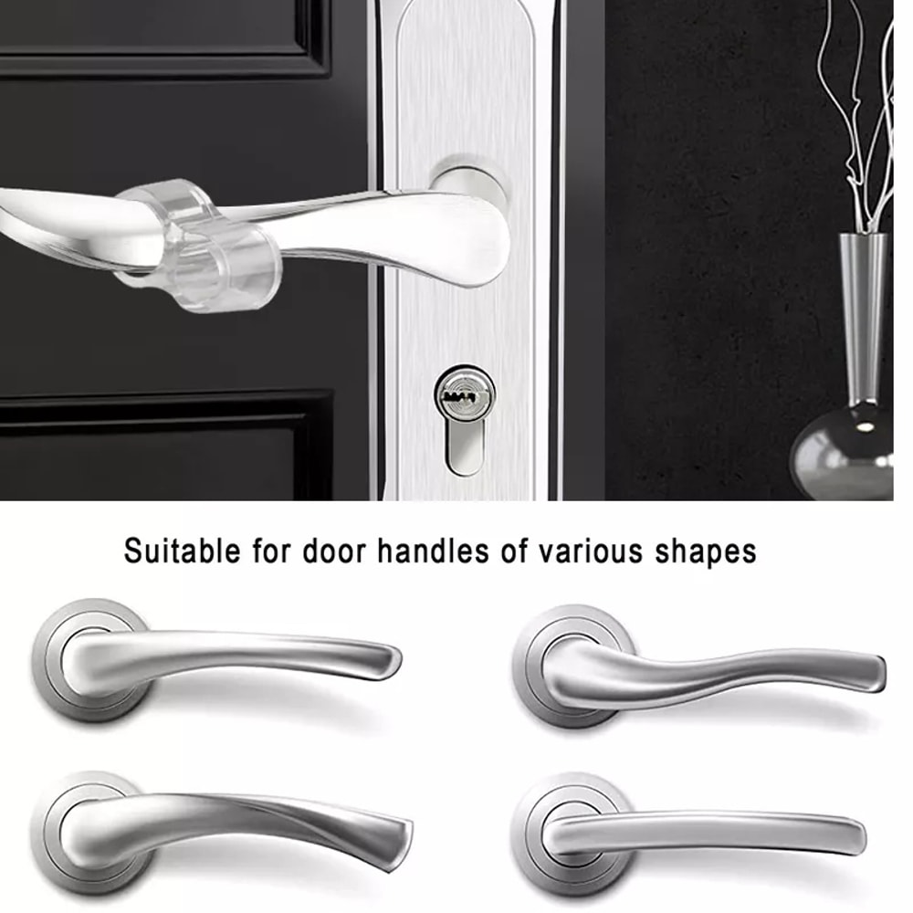 Handles Door Stopper Transparent Wall Protection Silicone Gel Furniture Protector 1