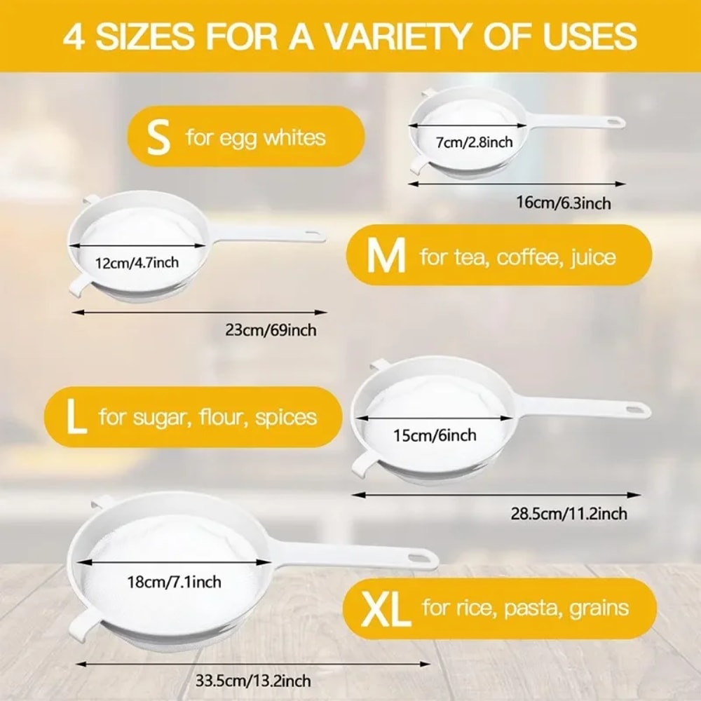 Kitchen Nut Milk Filter Plastic Fine Mesh Spoon Strainer Soy Milk Coffee Filter Flour Sieve Colande 4