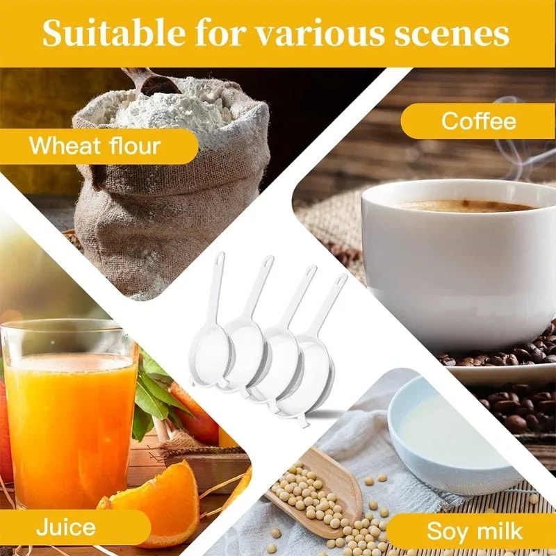 Kitchen Nut Milk Filter Plastic Fine Mesh Spoon Strainer Soy Milk Coffee Filter Flour Sieve Colande 5