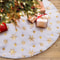Christmas Tree Skirt White Faux Fur Sequin Carpet Mat Round Xmas Tree Skirt For Holiday Party Decor 1
