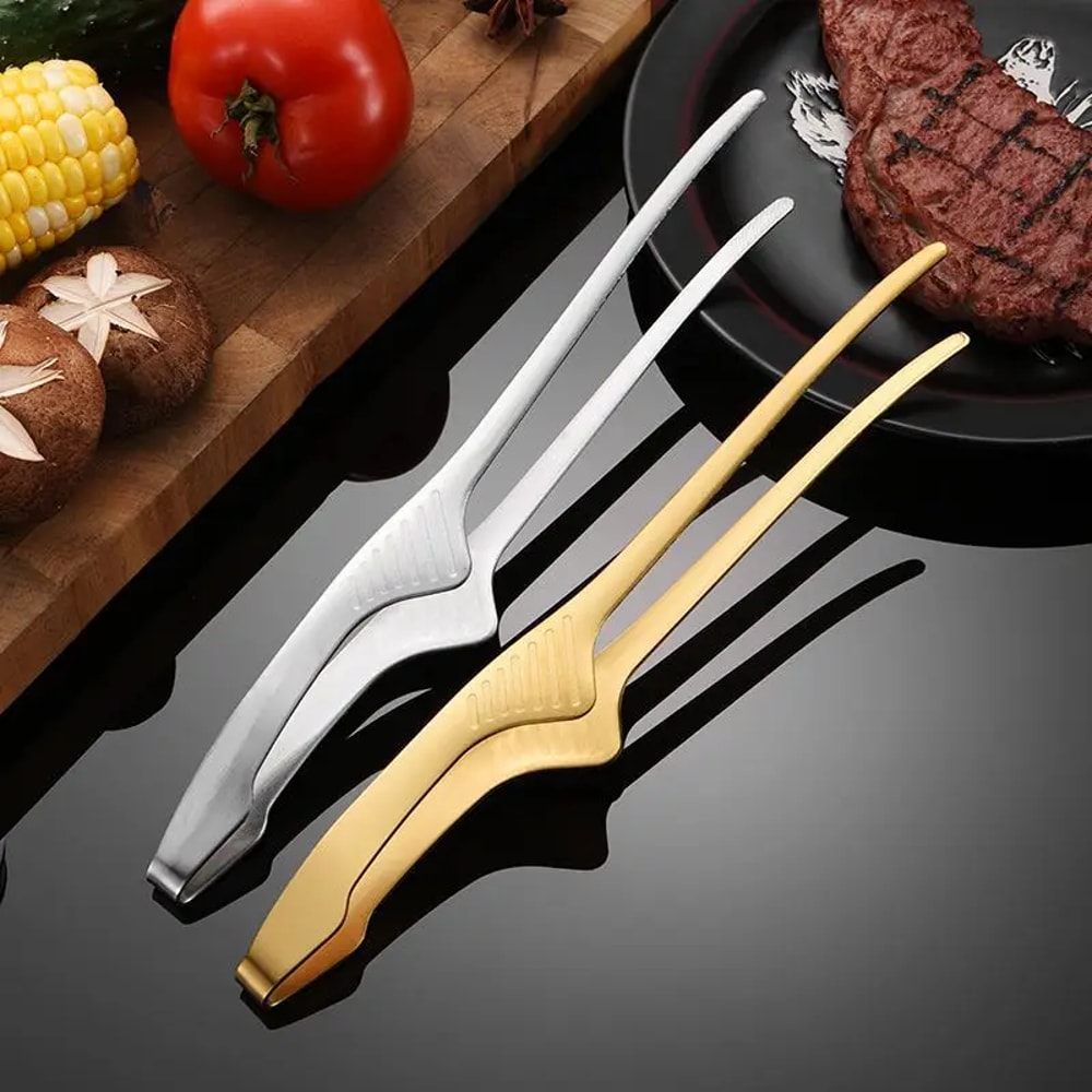 Multifunctional Barbecue Metal Tongs Clamp Antislip Food Clips 1