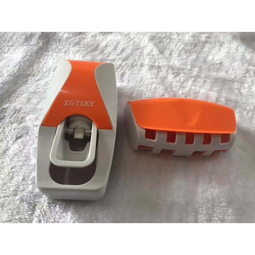 Bathroom Accessories Automatic Toothpaste Dispenser Wall Mount Toothbrush Holder DustProof Toothpas 5